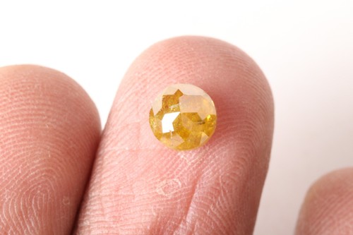 1.38Cts Natural Round Rose Cut Loose Diamond 6.0mm Yellow Rose Cut Diamond DB07 - Bild 6 von 7