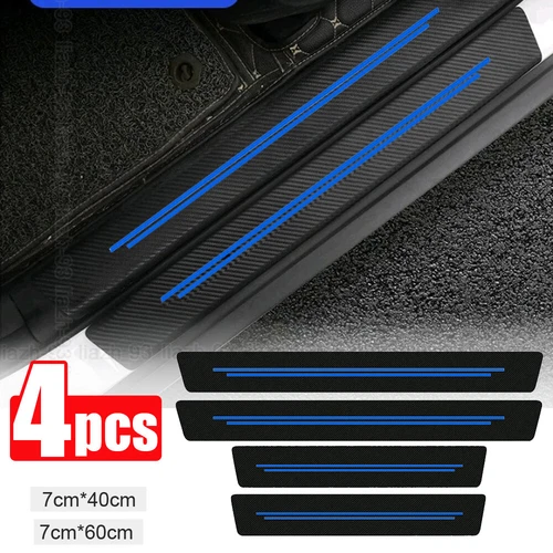 For Toyota Car Door Plate Sill Scuff Cover Anti Scratch Decal Sticker Protector - Foto 5