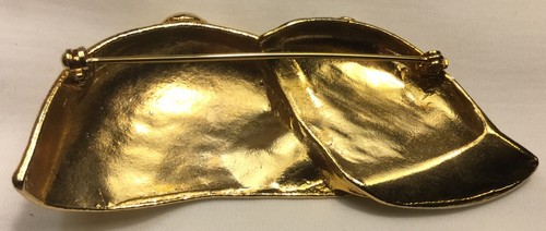 Par de cascos de equitación de disfraz joyería oro broche alfiler - Imagen 2 de 3