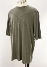 RICK OWENS DKSHDW Hustler Blue Patchwork JUMBO Short Sleeve T Shirt LARGE NWT