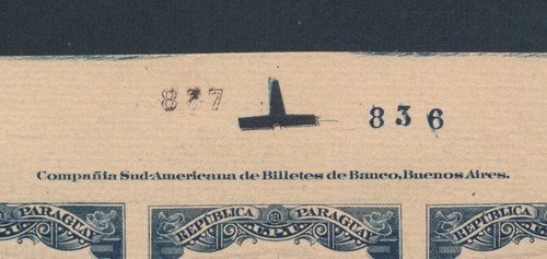 PARAGUAY STAMPS 1905 2 PESOS NATIONAL PALACE ABN COMPANY PROOFS w PLATE NO'S, VF - Picture 7 of 24