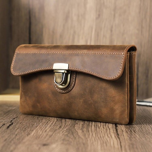 Herren Echt Leder Bauchtasche Hüfttasche Gürteltasche 6.9" Handytasche Geldbörse - 第 3/11 張圖片