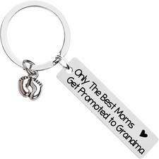 Promoted to Grandma Keychain Gifts, First Time Grandmother Gift for Baby Announc