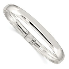 8mm Flexible Bangle Bracelet 925 Sterling Silver Women's Hinged