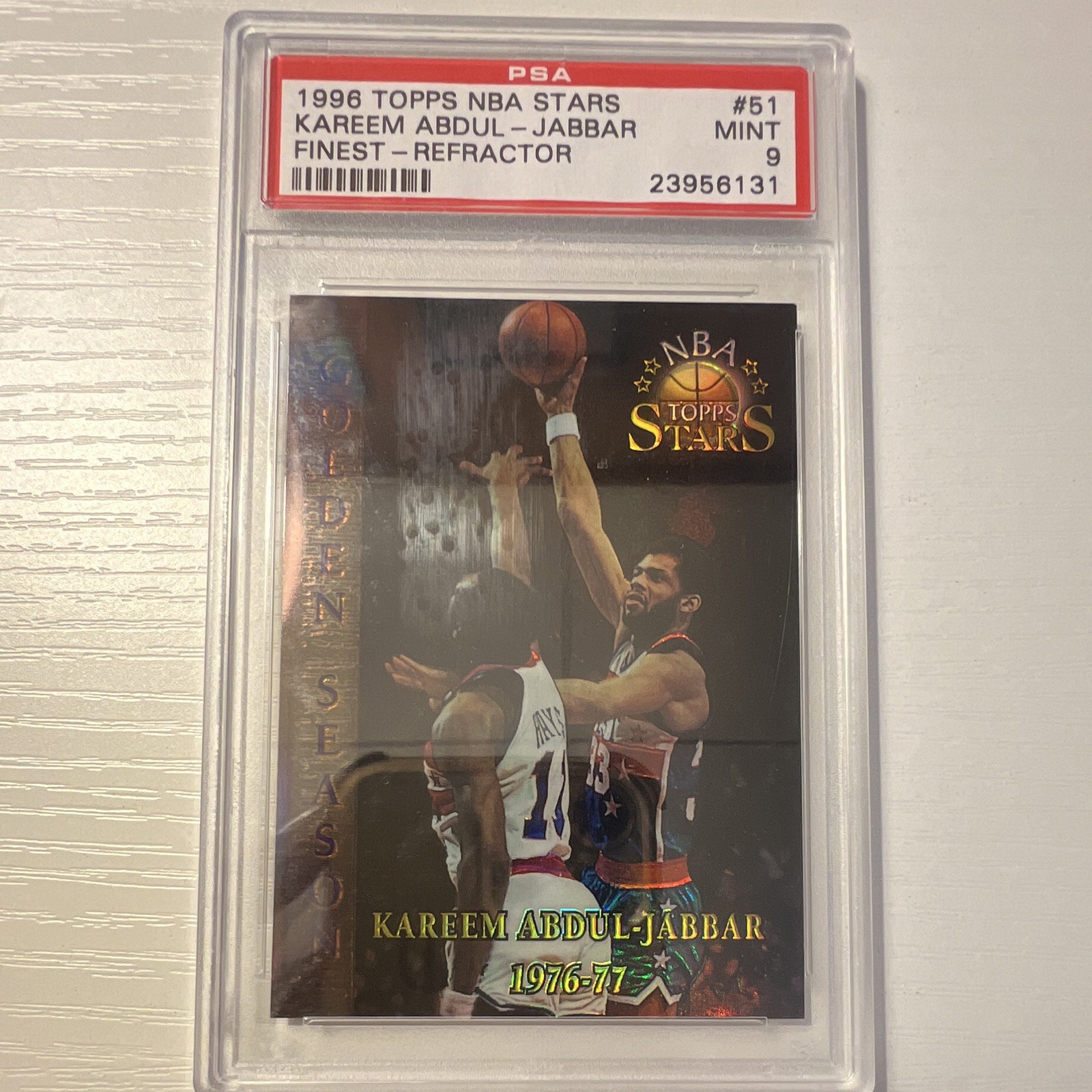 Topps 1996 Stars Golden Season Kareem Abdul-Jabbar #51 Finest Refractor PSA 9