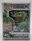 Funko Pop! One Piece Roronoa Zoro #923 Signed by Chris Sabat JSA w/ Protector