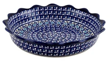 Polish Pottery Quiche / Scalloped Pie Dish 9" Diameter from Zaklady