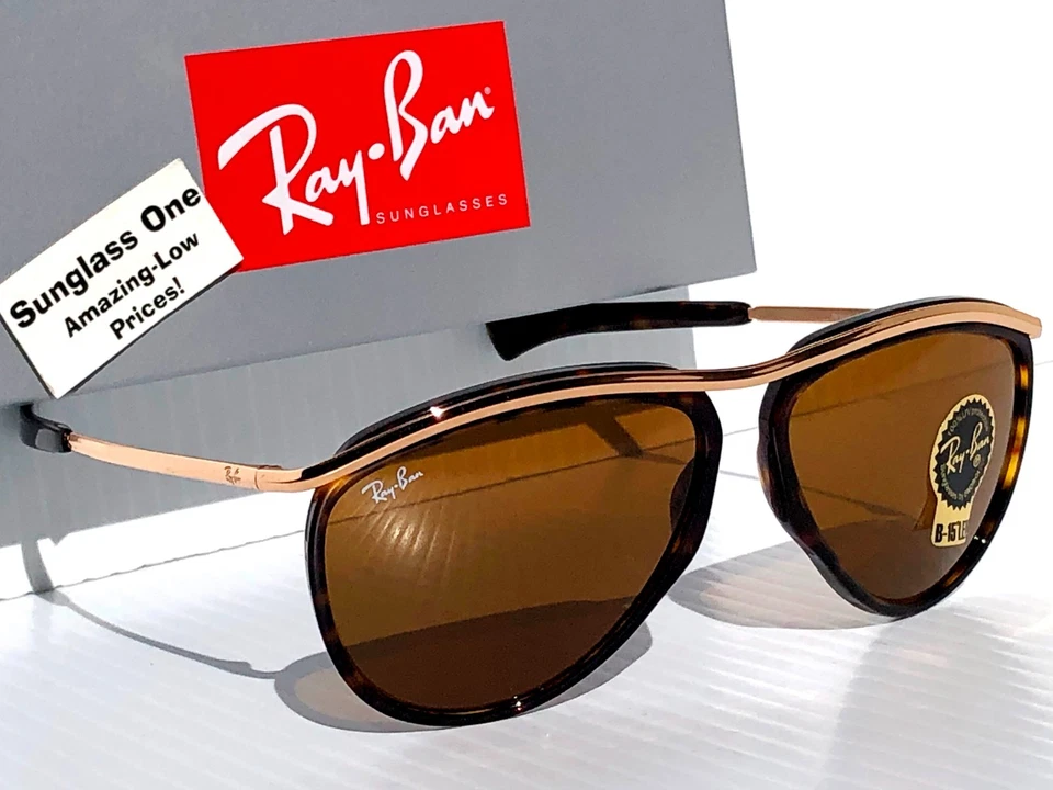 Ray Ban Olympian Aviateur or Rose Havane Lentille Soleil RB 2219 1309/33 - Photo 3/4