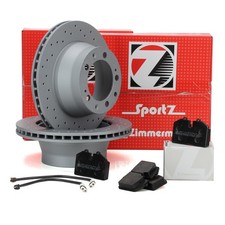Zimmermann SPORT Bremsscheiben pb:z Beläge Sensor für PORSCHE 944 2.5 T hinten