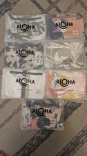 NWT ALOHA Collection Small Pouch - Set of 7 - Multiple Prints/Styles