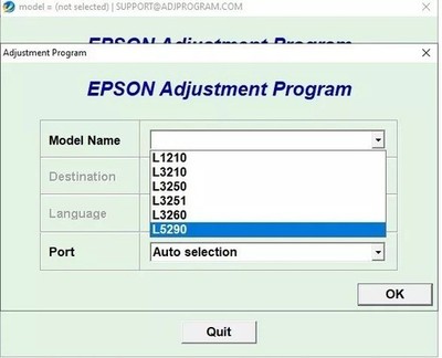 Epson L1210, L3210, L3250, L3251, L3260, L5290 Ink Pad Counter Reset Pendrive