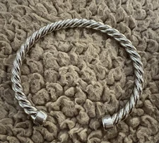 David Yurman Classic Cable Standard Style Sterling Silver Round 4mm Open Bangle