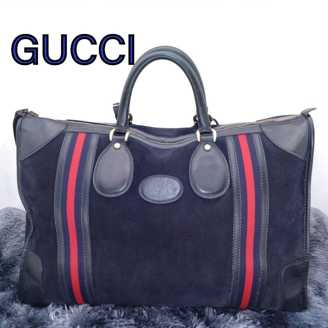 Sac Gucci Boston 67 Sherry Line daim grande capacité W51 authentique