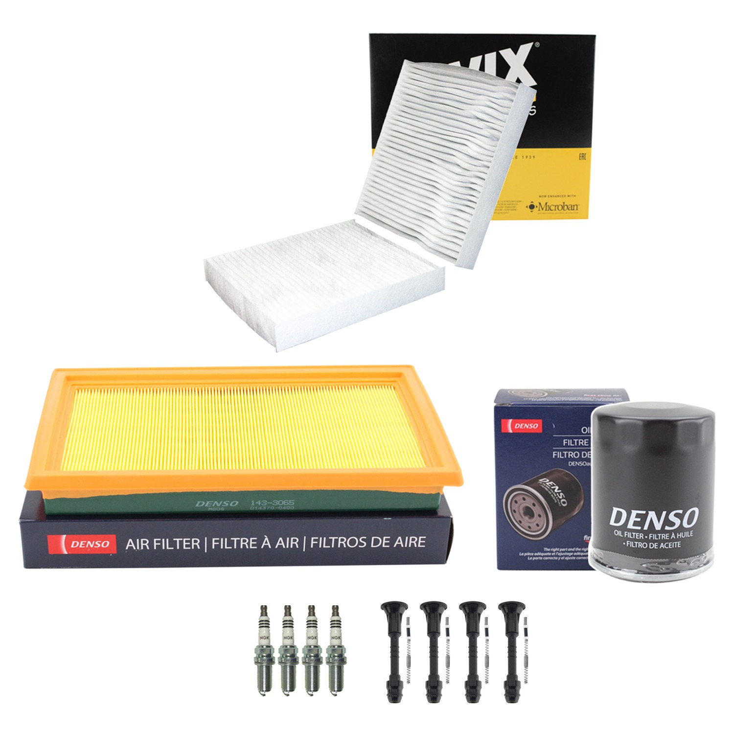 Denso Tune Up Kit NGK 4 Spark Plugs Boots Kit for Nissan Sentra 1.8 L4 DOHC FWD