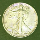 1937P WALKING LIBERTY SILVER HALF DOLLAR -SHINY - BRIGHT