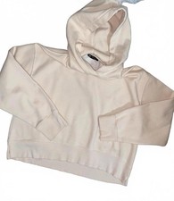 ZARA Beige Sand Cropped Hoodie size M
