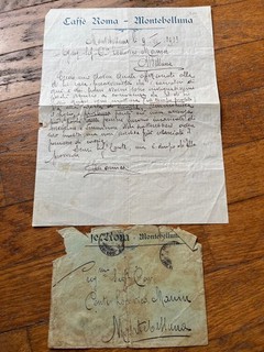 A) Documento carta intestata Montebelluna Treviso ceffè Roma 1913 caccia