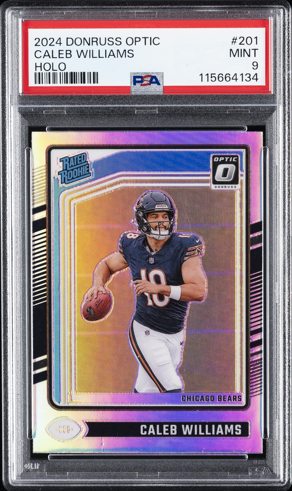2024 PANINI DONRUSS OPTIC HOLO #201 CALEB WILLIAMS PSA 9