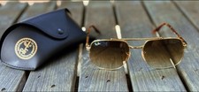 Ray-Ban RB3699 Polished Arista Gold Square Metal Frame Lens Men's Sunglasses