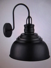 Home Decorators Shelston 15.5 in. 1-Light Black Outdoor Barn Light Wall