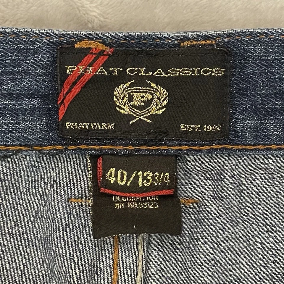 Pantalones cortos de jean holgados vintage Phat Farm para hombre talla 40x13 bordados Y2K ropa de calle Foto 3 de 4