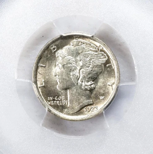 1923  Mercury Dime Full Bands FSB  PCGS UNC details