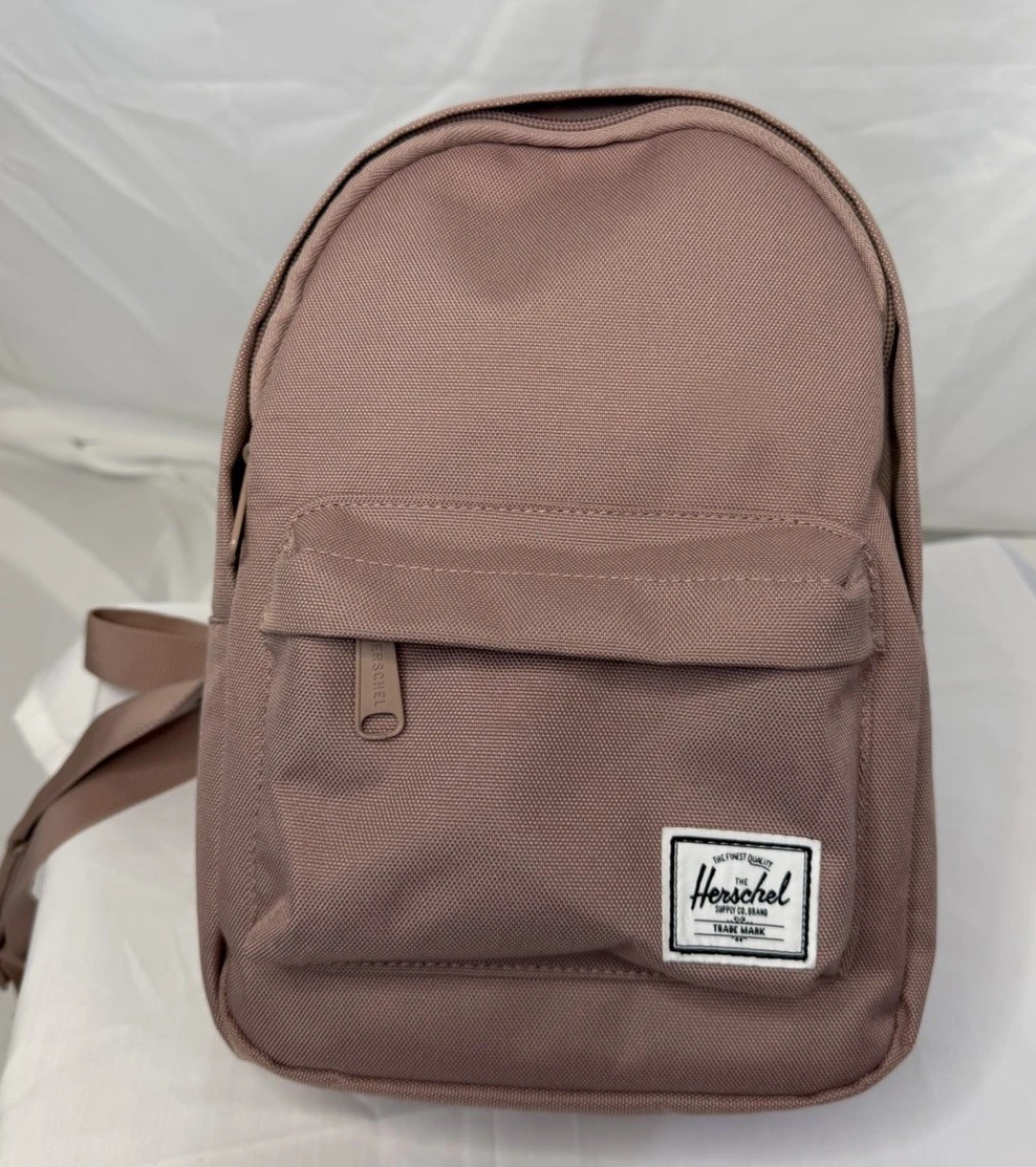 Herschel Mauve Mini Backpack Zip Closure Adjustable Strap Outer Pockets NWOT