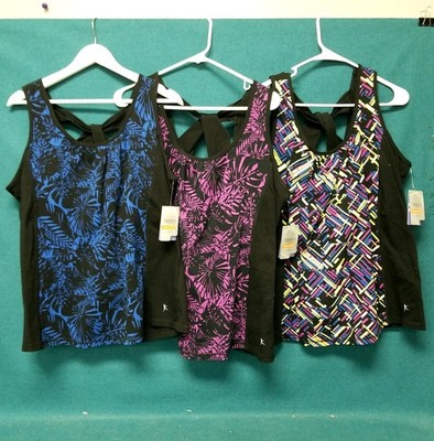 3 NWT Danskin Now Active Fit Multicolor Black Tank Top Women s Size 2X