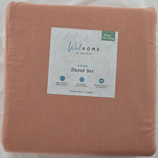 WelHome Relax 3-Piece Duvet Set King/Cal King Clay Linen/Cotton w Shams