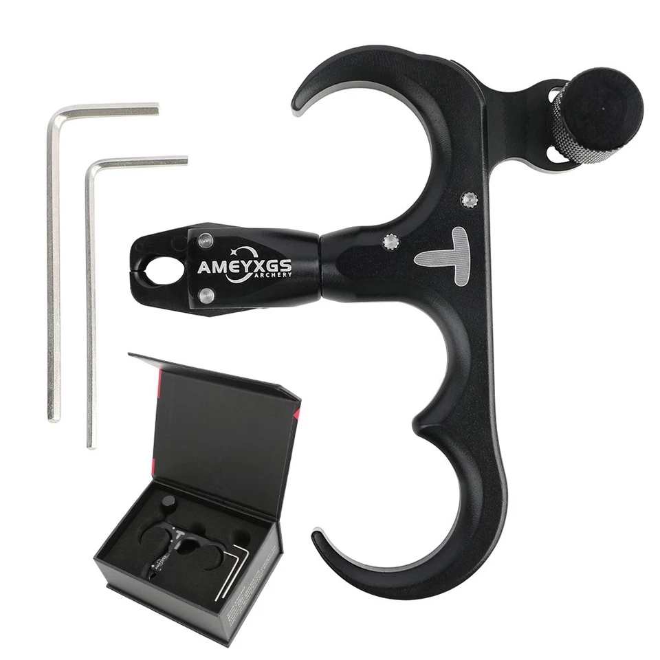 Archery Bow Release Aids 3 Finger Thumb Trigger 360° Compound Hunting Grip RH LH - Image 3 of 4