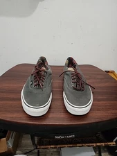 VANS Classic Low Skateboard Shoes Gray Canvas Leather TC7H Size 9 Men 10.5 Women