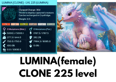 Lumina 225 Level Female Clone Ark Survival Ascended Official PVE