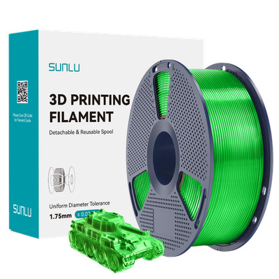 SUNLU 1.75MM PLA Filament Fur 3D Printer 1KG/2.2LBS Spule Transparent Grün