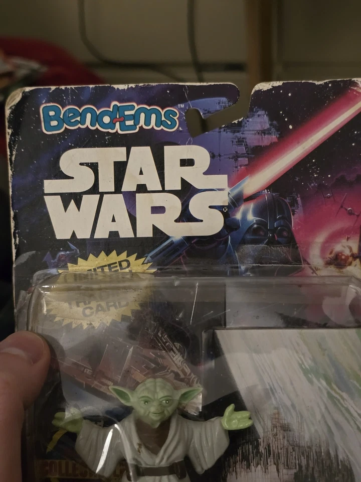 Star Wars BendEms Yoda Jedi Master 1993 JusToys Figure w/ Bonus Card Vintage - Image 3 of 4
