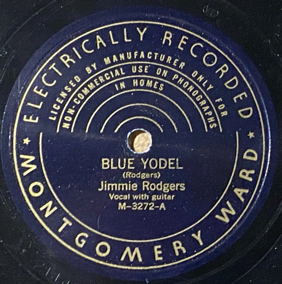 Jimmie Rodgers-Blue Yodel/Out On The Mountain Montgomery Ward M-3272 78 rpm in E - Image 2 of 4