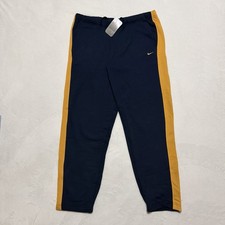 Vintage Nike Track Pants Mens Large Y2K Baggy Navy Blue Ankle Zip Lined New NWT