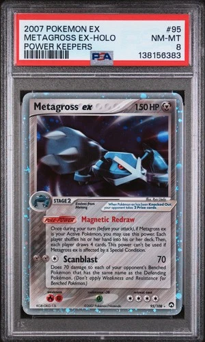 METAGROSS EX HOLO 95/108 POWER KEEPERS POKEMON PSA 8
