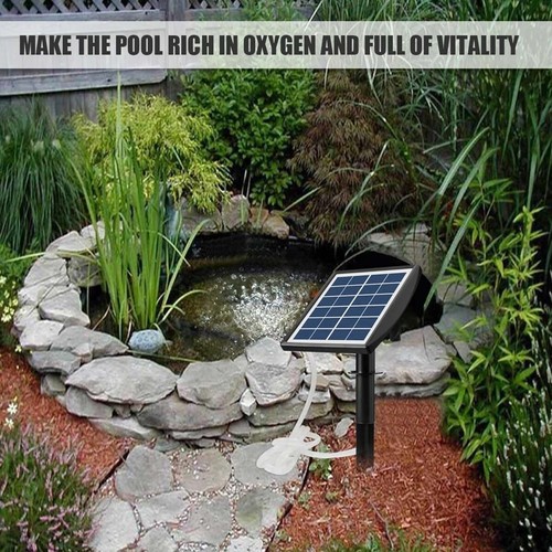 Solar Powered Oxygenator Aerator Air Pump Outdoor Pond Fish Tank Oxygen Pump Kit - Picture 17 of 48