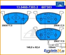 Brake pad set, disc brake ATE 13.0460-7303.2 for VW