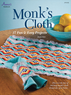 Monk's Cloth 17 Fun & Easy Needlework Embroidery Book Jeanne Tams Annie's NEW