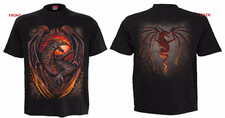 Image of DRAGON FURNACE plus size BLACK T-Shirt/Dragon/Fire/Tribals/Plus size/XXXXL/Big