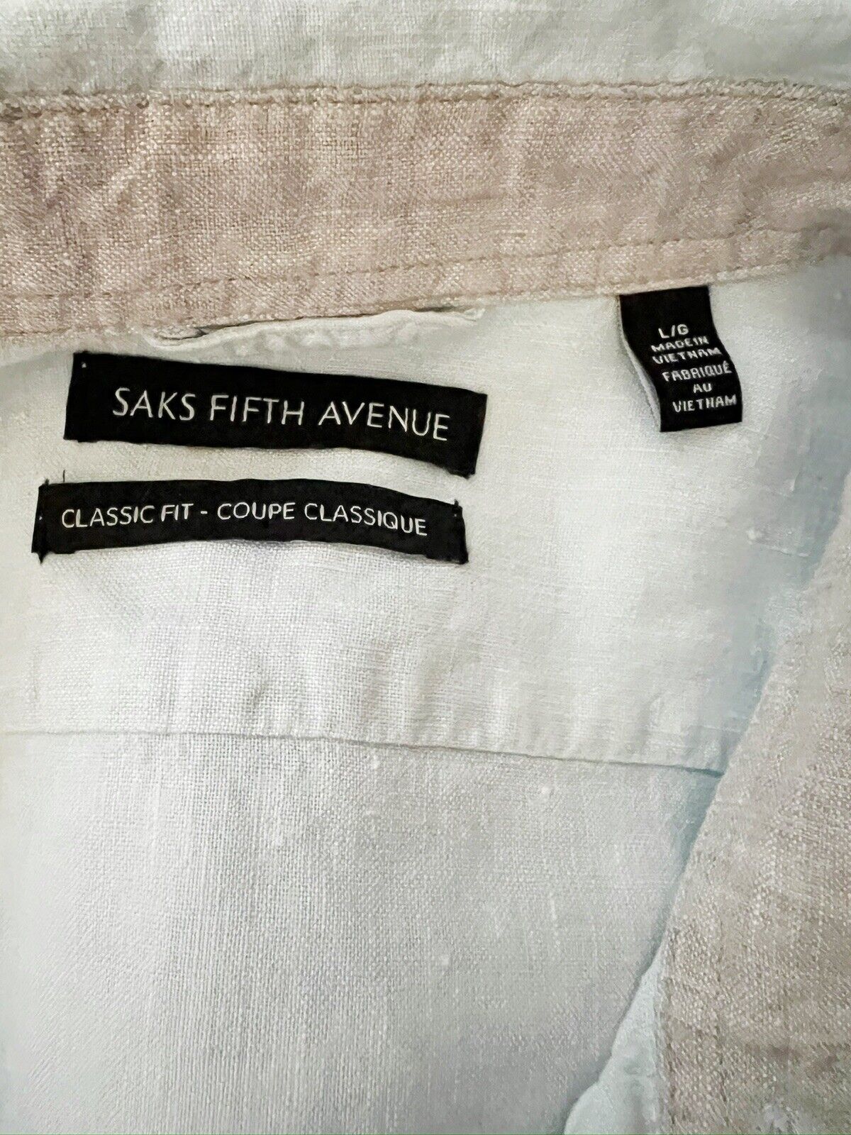 Men’s Saks Fifth Avenue Linen Shirt Large - image 4