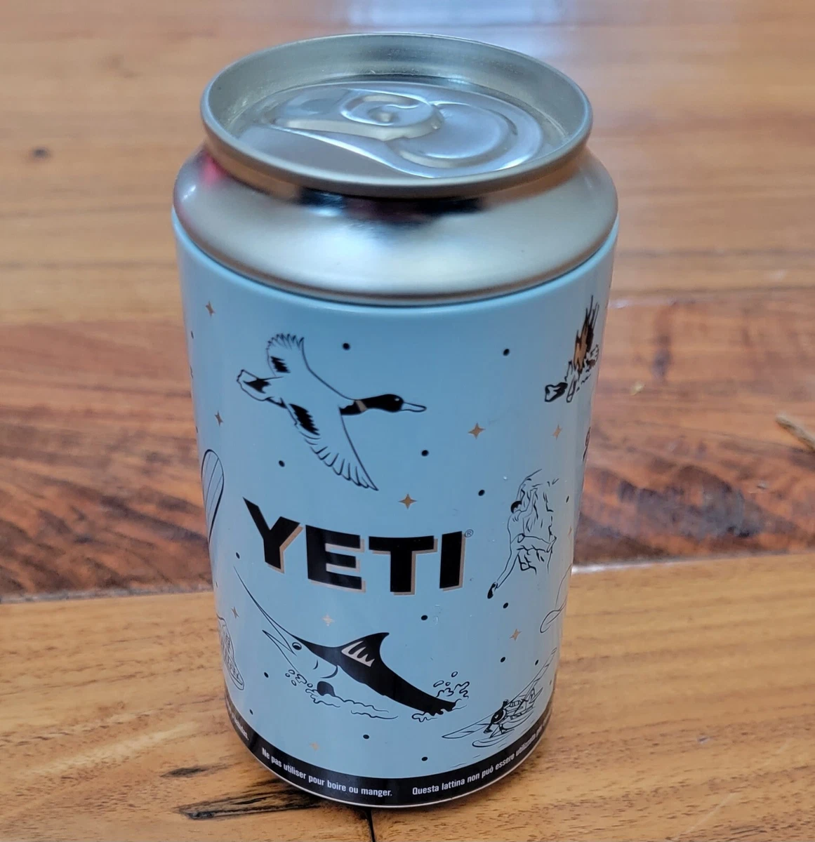 Yeti Collectable Beer Can Cup Tin Blue Outdoor