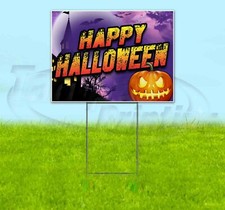 HAPPY HALLOWEEN 18x24 Yard Sign Corrugated Plastic Bandit Lawn Business USA
