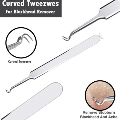 WINJUL Blackhead Remover Tweezer - Professional Stainless Steel Pimple Extractor Tool