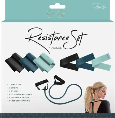 #ad Jessica Simpson 7 Piece Resistance Band Loops Workout Equipment Exercise $15.88