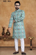 Wedding Ethnic Bollywood Cotton Kurta Payjama Set For Men's, Traditional