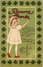 PC ARTIST SIGNED, HÉDE, BONNE ANNÉE, Vintage Postcard (b46454)