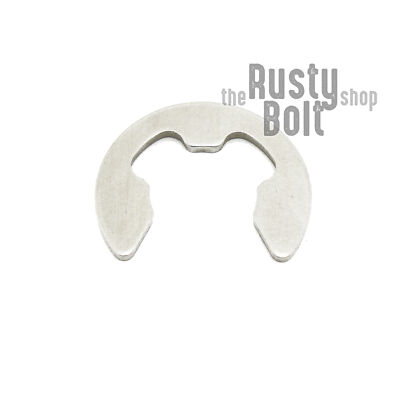 8mm, M8, E Clip, Stainless Steel, Circlip Side Mount, External Retaining Ring