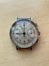 Vintage Chronograph Oversize Lebois Extra Watch, 36mm, Landeron 39, 1940s
